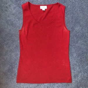 Ann Taylor Loft Red Sleeveless Tank Top Shirt